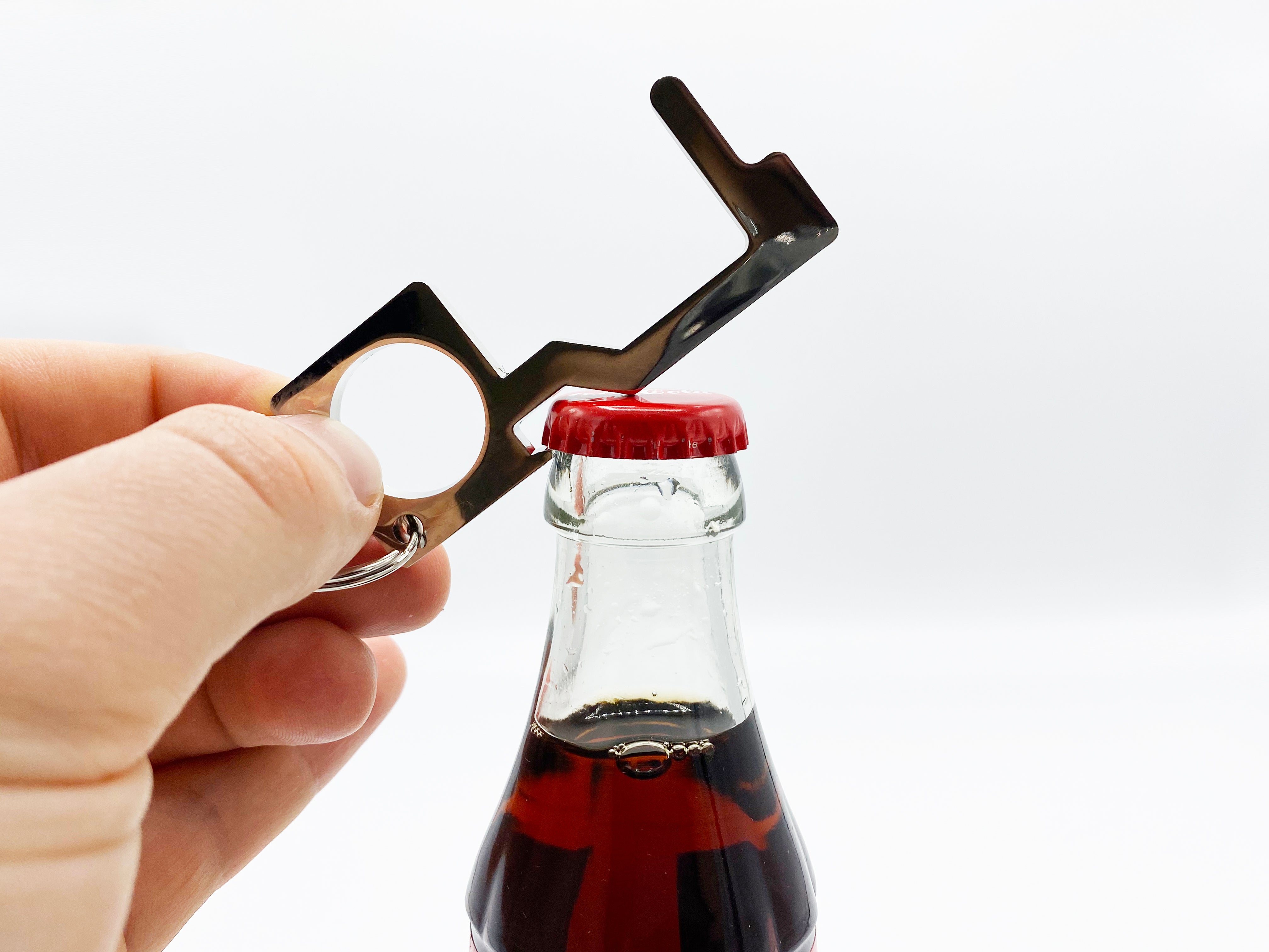 Clean Key Hygienehaken mit Flaschenöffner - Öffnen, Ziehen, Schieben & Drücken