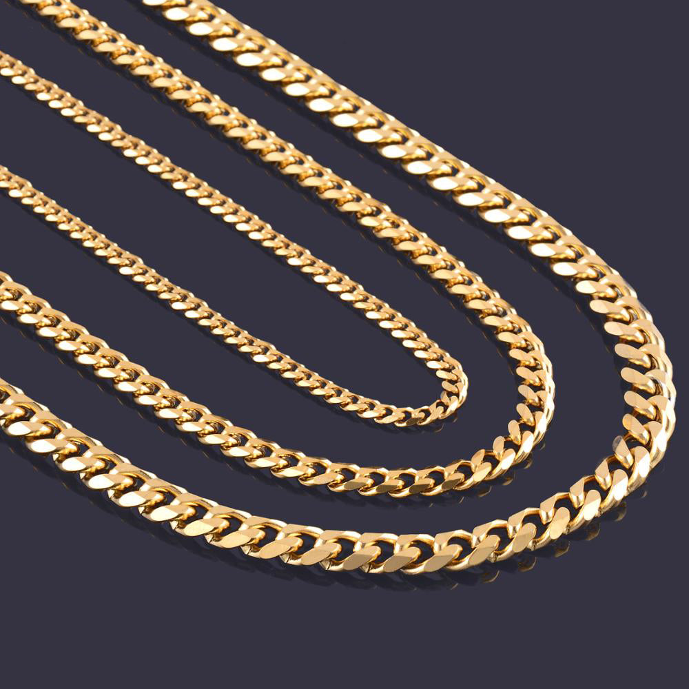 Edelstahl Halskette (Gold) in verschiedenen Größen