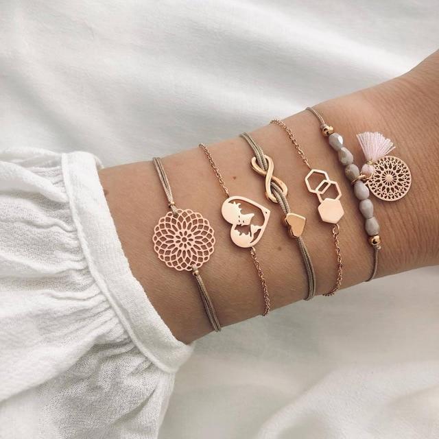 Flower Love Armband Set (5-Teilig)